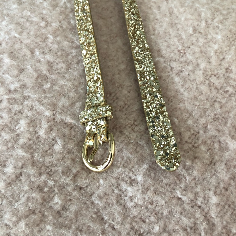 J.Crew Gold Sequin Skinny Belt